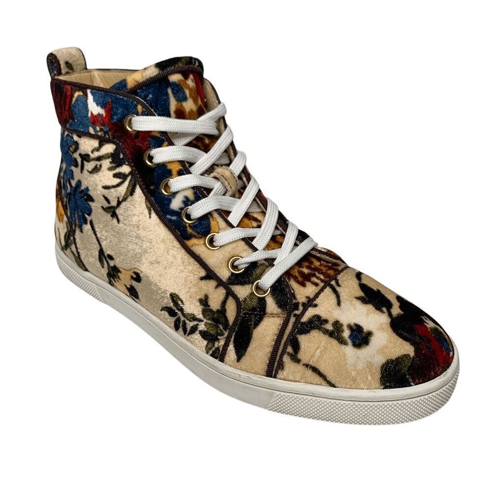 Christian Louboutin Bip Bip Orlato Velvet High Top Sneakers EU 36.5 US 6.5